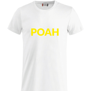 T-Shirt POAH Wit met gele tekst