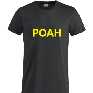 T-Shirt POAH Zwart met gele tekst