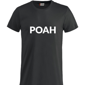 T-Shirt POAH Zwart met witte tekst