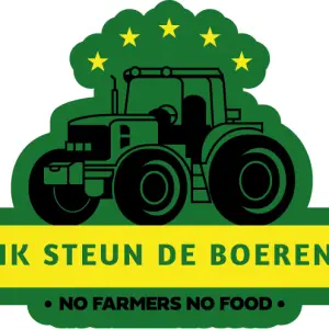 Sticker - Ik steun de boeren in de stijl van John Deere no farmers no food