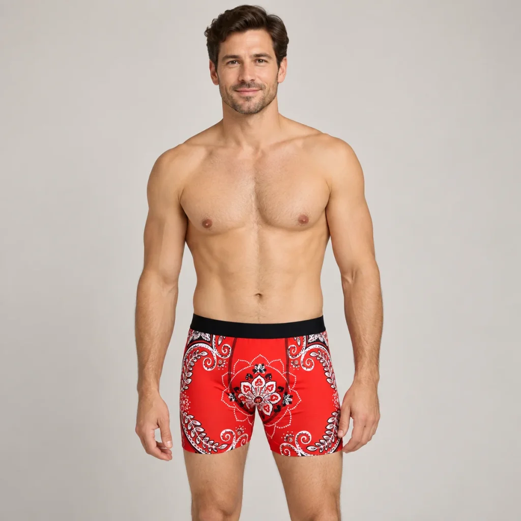 Boerenboxer met rode zakdoekprint