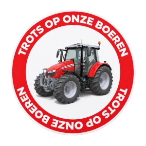Sticker trots op onze boeren Massey Ferguson – sfeerbeeld