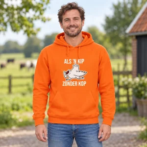 Hoodie Als een kip zonder kop – sfeerbeeld