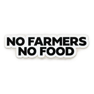 Sticker No Farmers No Food – sfeerbeeld