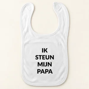 Slabbetje met opdruk Ik steun mijn papa – sfeerbeeld