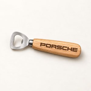 Flesopener Porsche – houten handvat